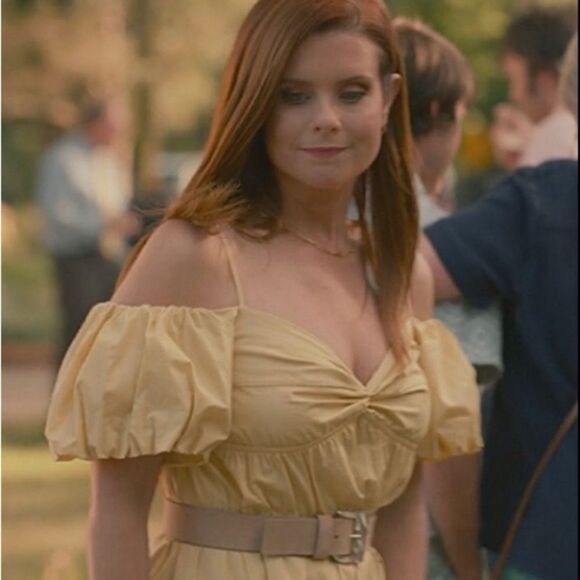 Vince Draped Midi Yellow Dress Cold-Shoulder Tiered Size 0 - Picture 7 of 16